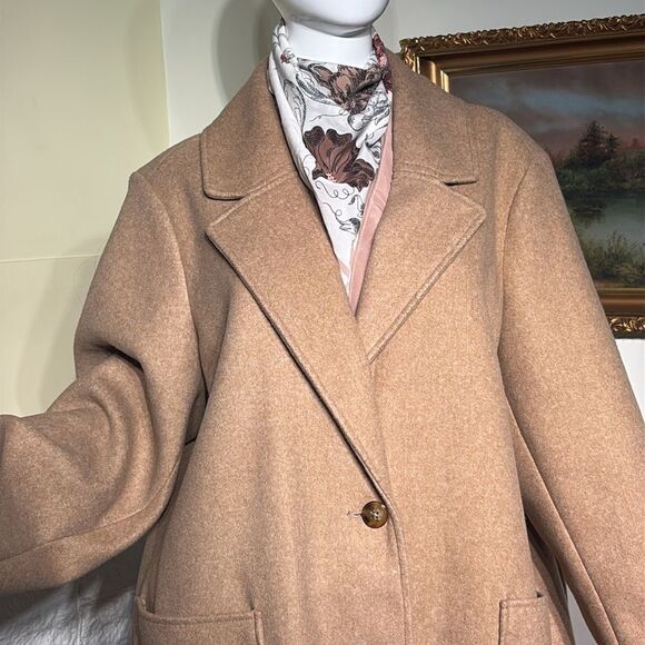 NWOT Old Navy Camel Car Length Coat - Picture 3 of 11